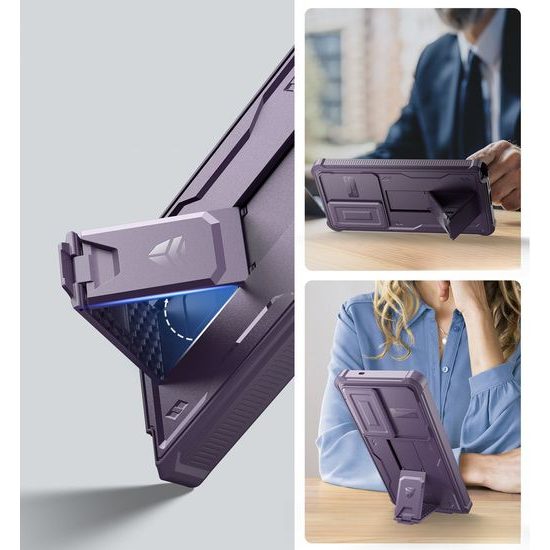 Dexnor 360 Kickstand Camprotector obal Samsung Galaxy S25 Ultra, fialový