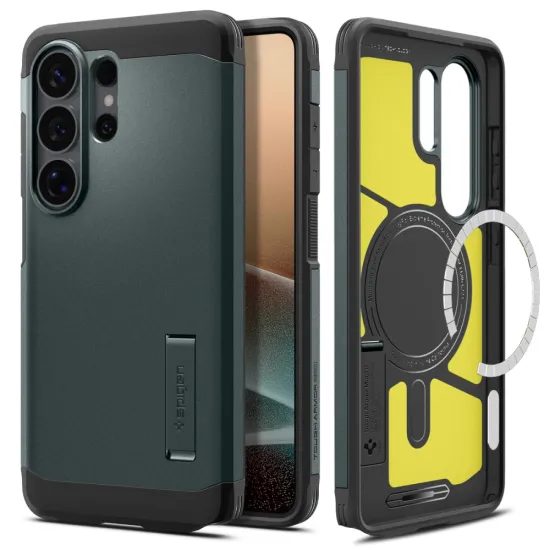 Spigen Tough Armor MagSafe θήκη, Samsung Galaxy S26 Ultra, σκούρο πράσινο