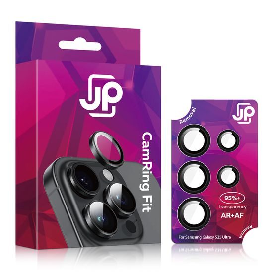 JP Camring Fit, προστατευτικό τζαμάκι για φακό κάμερας, Samsung Galaxy S25 Ultra, μαύρο