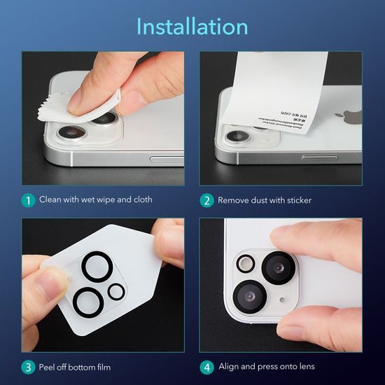 ESR Zaščitno kaljeno steklo za objektiv kamere (fotoaparata), iPhone 13 / 13 Mini, črno