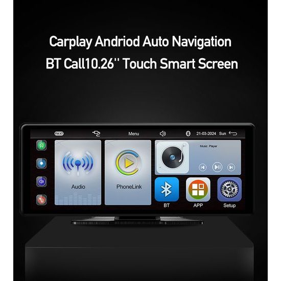 10,26" CarPlay zaslon za auto s bežičnim Apple CarPlay i Android Auto