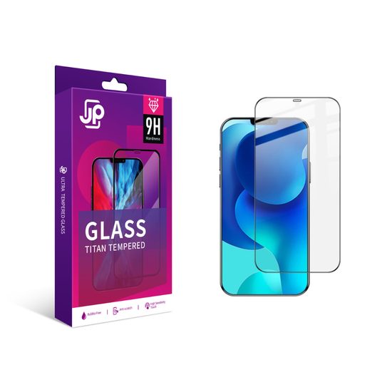 JP Titan extra odolné tvrzené sklo, iPhone 12 / 12 Pro, černé