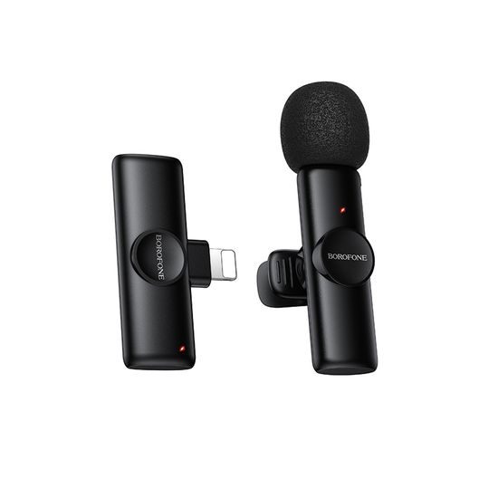 Borofone BFK16 Kabelloses Mikrofon für iPhone & iPad - Lightning Anschluss - Schwarz