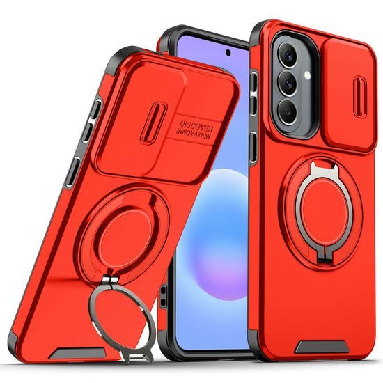 Husă Camslide Stand, Samsung Galaxy A57, roșu