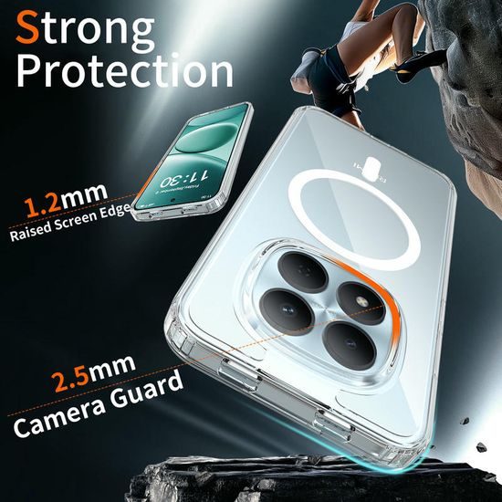 Magsafe Clear obal, Xiaomi Redmi Note 15 Pro 5G, průhledný