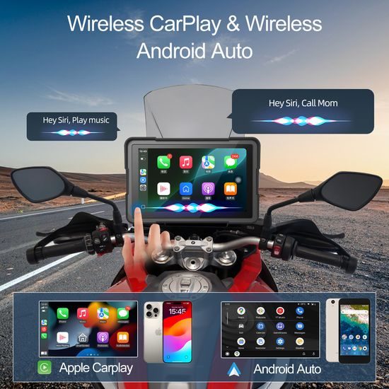 BMW Motorrad 7" IPS dodirni zaslon s bežičnim Apple CarPlay i Android Auto, CAN Bus podacima, upravljanjem Wonder Wheel, TPMS-om i 2 kamere