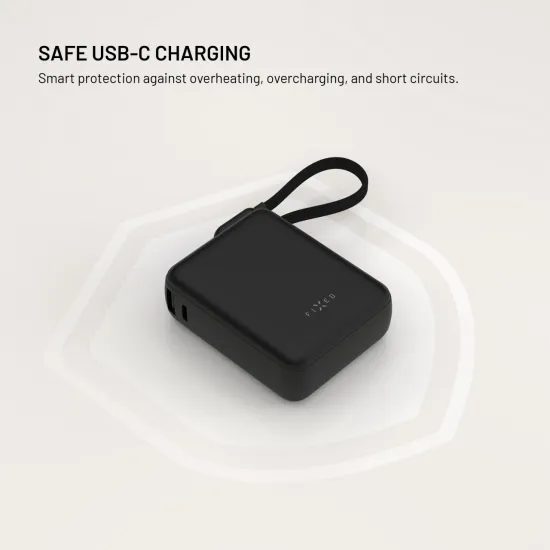 FIXED Zen 10 Loop powerbank LCD kijelzővel, 10 000 mAh, 30W, fekete