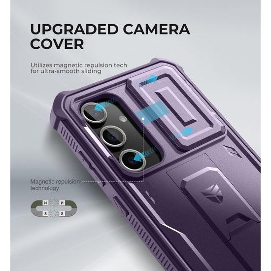 Dexnor 360 Kickstand Camprotector obal Samsung Galaxy S24 FE, fialový