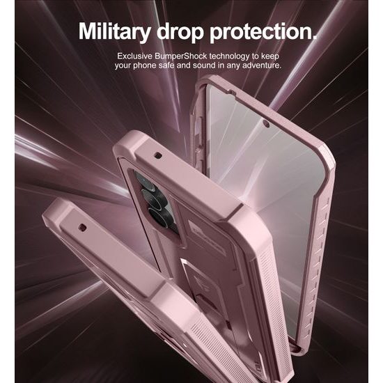 Dexnor 360 Kickstand Θήκη για Samsung Galaxy S23 FE, ροζ