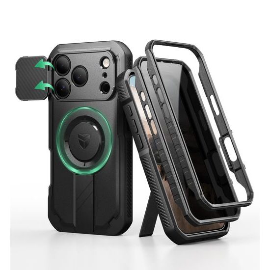 Dexnor Privacy MagSafe Kickstand Camprotector калъф iPhone 17 Pro, черен