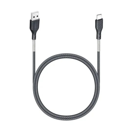 Forcell Carbon kabel, USB - USB-C 2.0, 2,4A, CB-02A, černý, 1 metr
