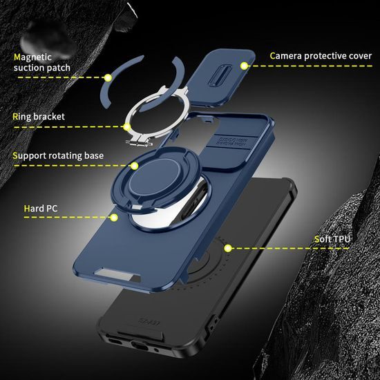 Husă Camslide Stand, Samsung Galaxy A27, albastră