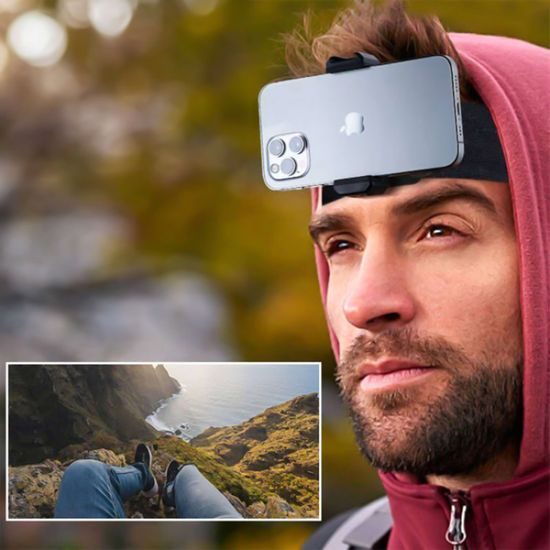Alogie Kopfhalterung für Smartphone und Action Kamera - 2in1 Head Strap Mount - Schwarz
