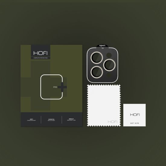 Hofi Camring Pro+, sklíčko pro čočku fotoaparátu, iPhone 15 Pro / 15 Pro Max, titan