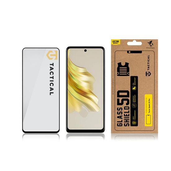Tactical Glass Shield 5D szkło hartowane do Tecno Spark 20 Pro, czarne