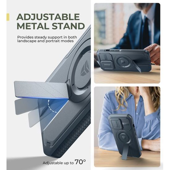 Dexnor MagSafe 360 Kickstand Camprotector obal iPhone 13 / 14, modrý