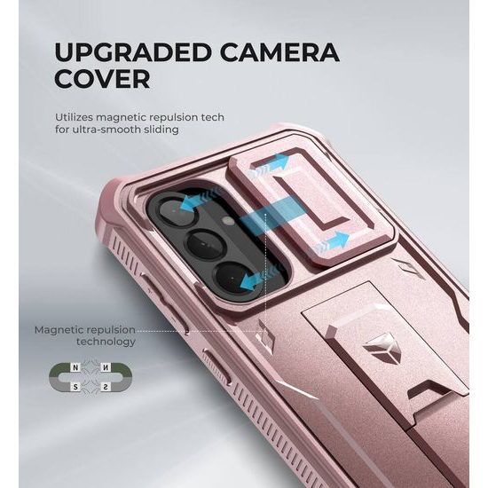 Dexnor 360 Kickstand Camprotector obal Samsung Galaxy A56, ružový