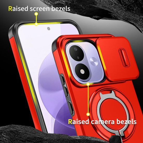 Xiaomi Redmi Note 17 4G / 5G ümbris – Camslide Stand kaamerakaitsega alusega – punane