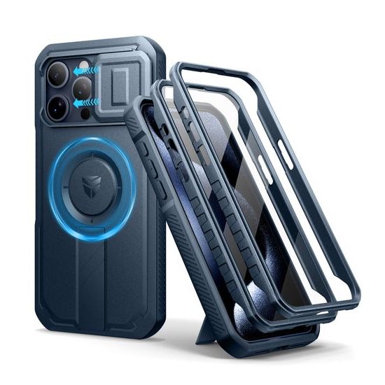 Dexnor MagSafe 360 Ständer Schutzcover iPhone 15 Pro Max, blau