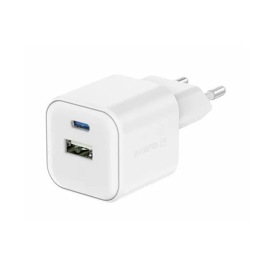 Swissten Ładowarka sieciowa 12W 1x USB-C i 1x USB-A, biała