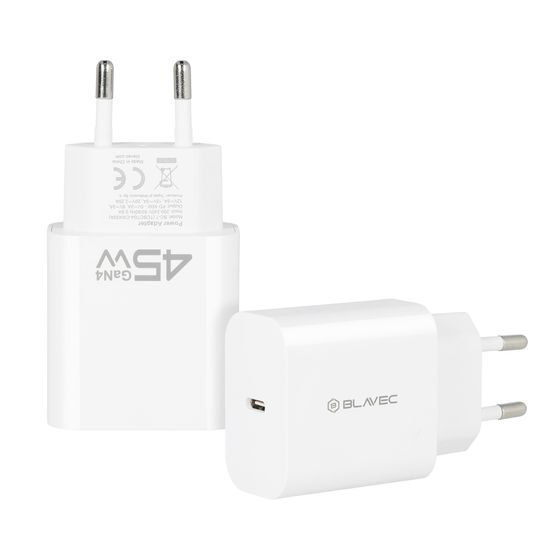 Blavec punjač BC-7, GaN4, PD QC 45W 3A, USB-C, bijeli