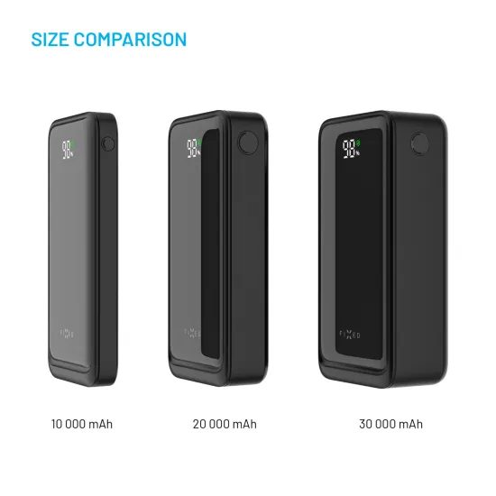 FIXED Zen2 10 powerbank LCD kijelzővel, 10 000 mAh, PD 20W, fekete