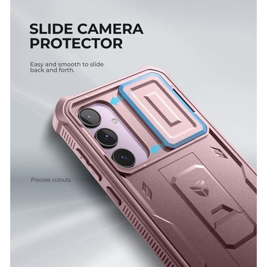 Dexnor 360 Kickstand Camprotector Husă pentru Samsung Galaxy A35, roz