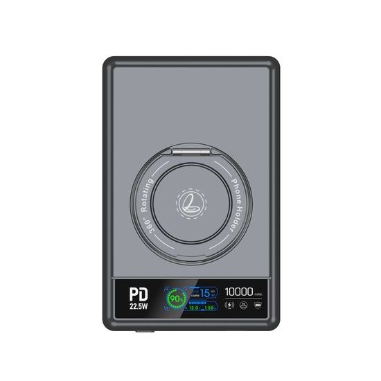 UltraThin MagSafe 15W Ασύρματη Φορητή Μπαταρία 10000 mAh με Φόρτιση Apple Watch και 360° Περιστρεφόμενη Βάση, Γκρι