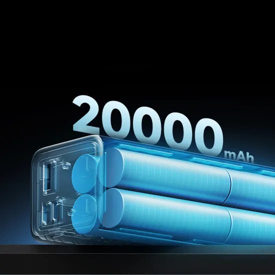 Cuktech CUKP200XGLGR Powerbank 20000mAh - 2x USB-C + USB-A - 100W - Grijs