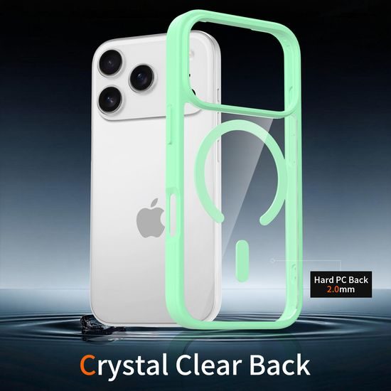 JP MagFit Clear MagSafe θήκη με μαγνήτη N52, iPhone 17 Pro, πράσινη