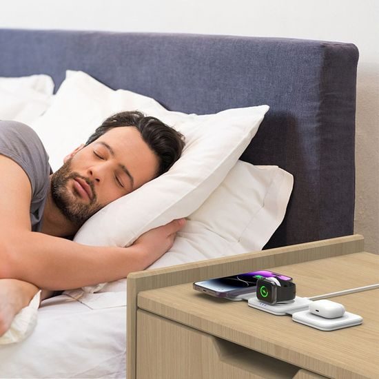 Tech-Protect QI15W-A24 3σε1 Μαγνητικός Ασύρματος Φορτιστής MagSafe, Λευκό