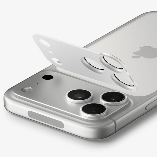iPhone 18 Pro Max kaamerakaitse – Spigen Optik Pro XL TR EZ Fit paigaldusraamiga karastatud klaas – hõbedane