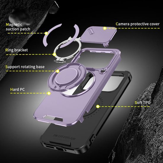 Camslide Stand obal, Xiaomi 17T Pro, fialový