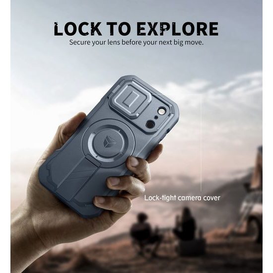 Dexnor MagSafe 360 Kickstand Camprotector θήκη iPhone 17 Pro, μπλε