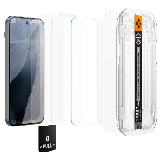 Google Pixel 11 / 11 Pro aizsargstikls – Spigen Glas.TR EZ Fit Pro rūdītā stikla komplekts 2 gab. ar uzstādīšanas rāmi
