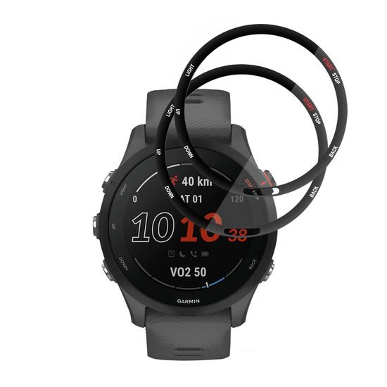 Techsuit Nano Flex Displayschutzfolie für Garmin Forerunner 255 / Forerunner 255 Music - Flexible PMMA Schutzfolie - 2 Stück - Schwarz