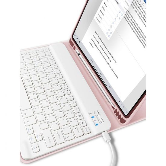 Tech-Protect SC toll + billentyűzet, Apple iPad 10,2" (2019/2020/2021), rózsaszín