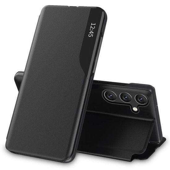 Eco Leather View Case, Samsung Galaxy A55 5G, negru