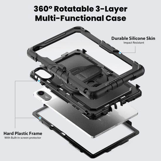 JP Solid360 husă pentru tabletă, Xiaomi Redmi Pad 2 2025, negru