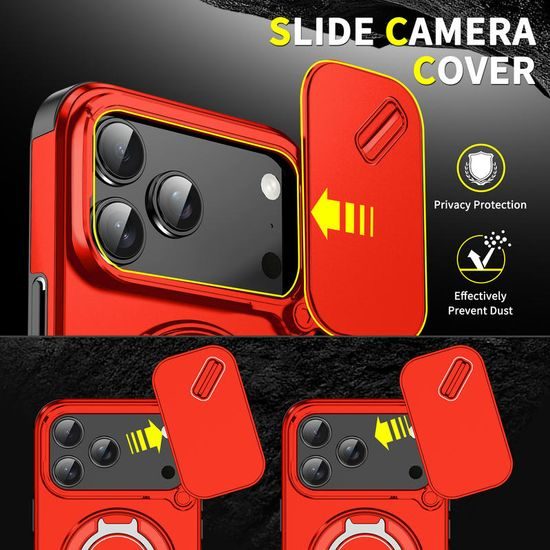 Camslide Stand etui, iPhone 18 Pro Max, rdeč