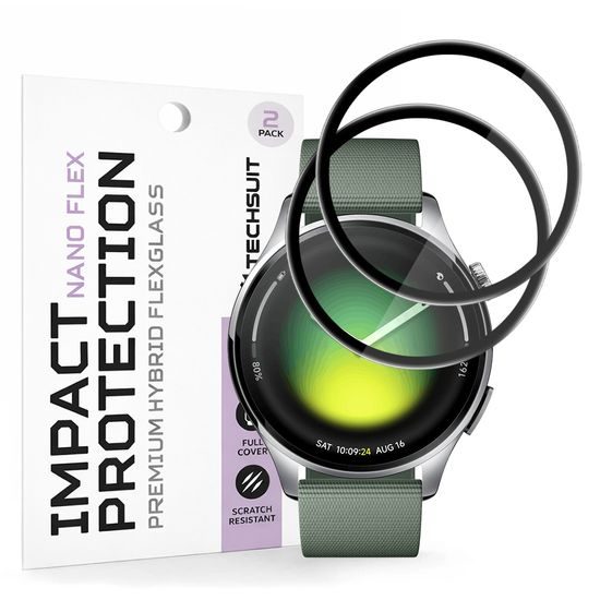 Techsuit Nano Flex, Xiaomi Watch 5 (47mm), 2 τεμάχια, μαύρο