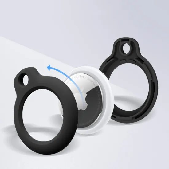 Tech-Protect Rough privjesak, Apple AirTag, crni, 4 komada