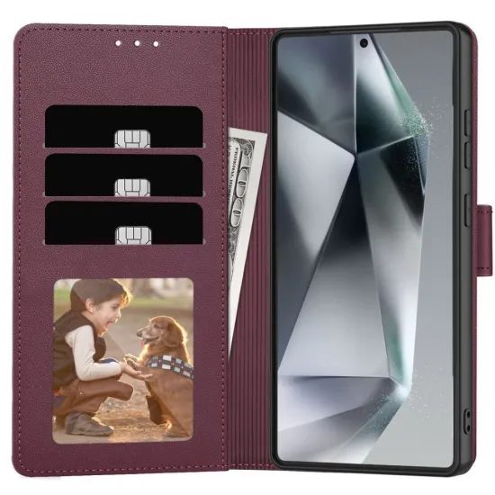 Tech-Protect Samsung Galaxy A27 5G Hoesje - Bookcase met Standaard & Kaarthouder - Wijnrood