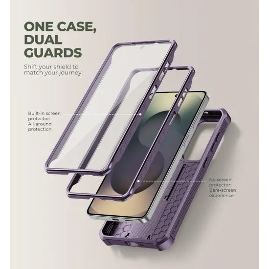 Dexnor 360 Kickstand Camprotector θήκη Samsung Galaxy S26 Plus, μωβ