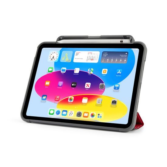 Pipetto Origami Pencil Shield, Apple iPad 10.9 2022 / iPad 11 2025, σκούρο κόκκινο