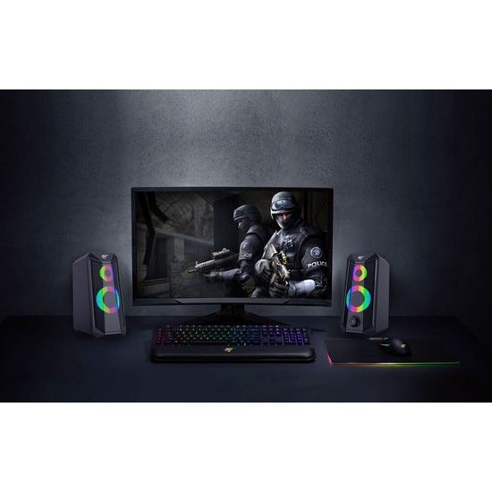 Havit SK202 számítógépes hangszórók 2.0 RGB, fekete