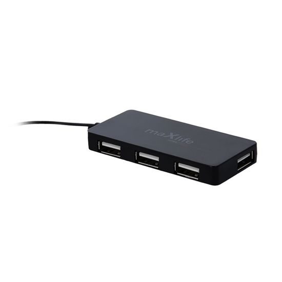 Maxlife Home Office USB 2.0 USB HUB - 4x USB 0,15 m, črn + 1,5 m kabel