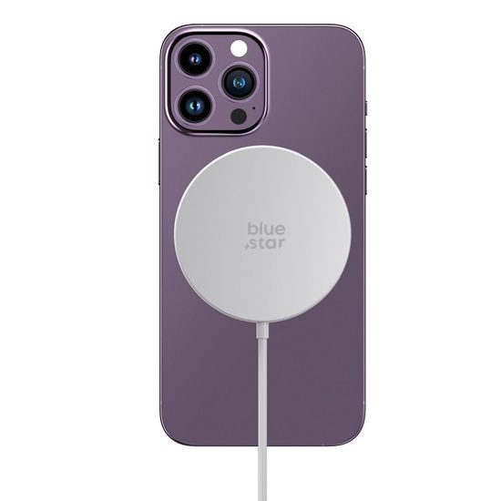 BlueStar Kabelloses MagSafe Ladegerät für iPhone - 15W Wireless Charger - Weiß