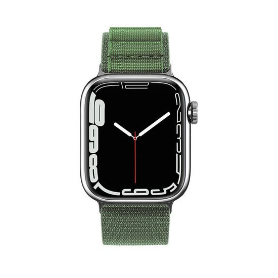 Řemínek Alpine s ocelovou přezkou, Apple Watch 42 / 44 / 45 / 49 mm, zelený