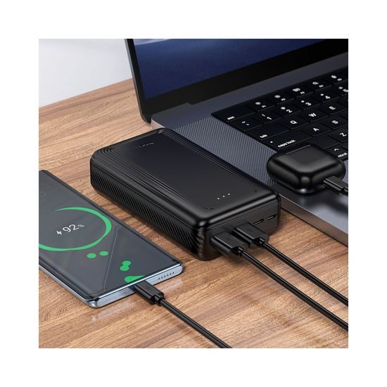 Hoco J165A Powerbank 20000 mAh für Mobilgeräte - Externe Batterie mit 2A Ladestrom - Schwarz